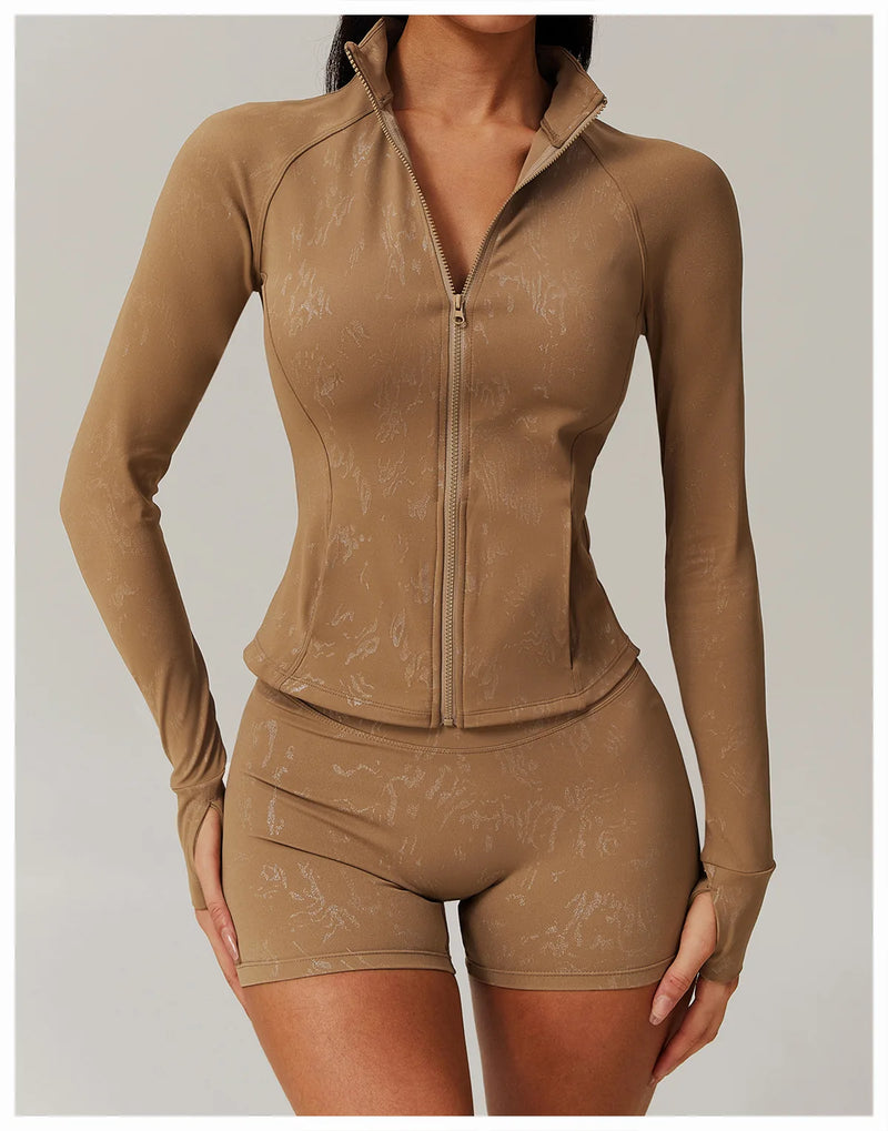 Activewear Zip-Up Jacket & Shorts Set