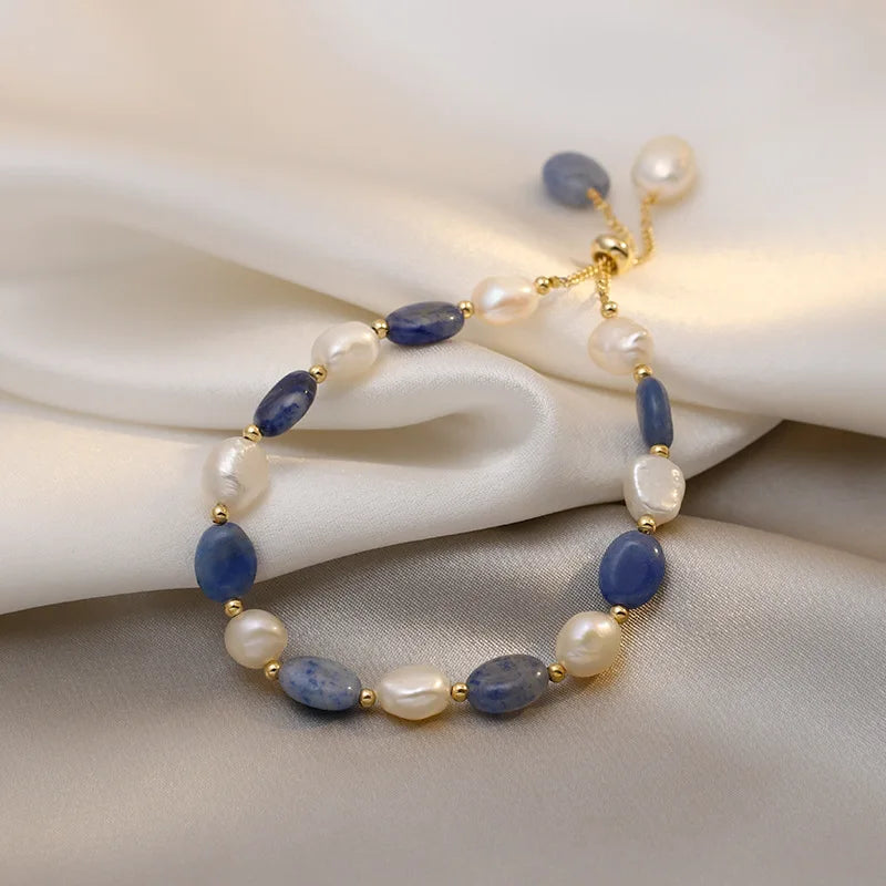 Pearl & Gemstone Adjustable Bracelet