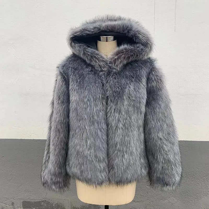 Silver Frost Hooded Coat