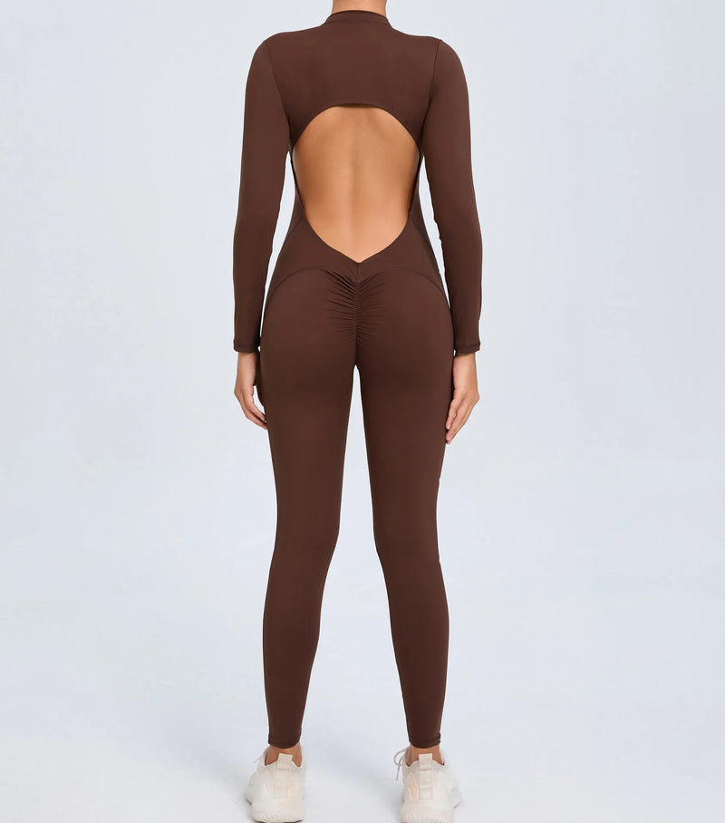 Backless SculptFit Long Sleeve Jumpsuit