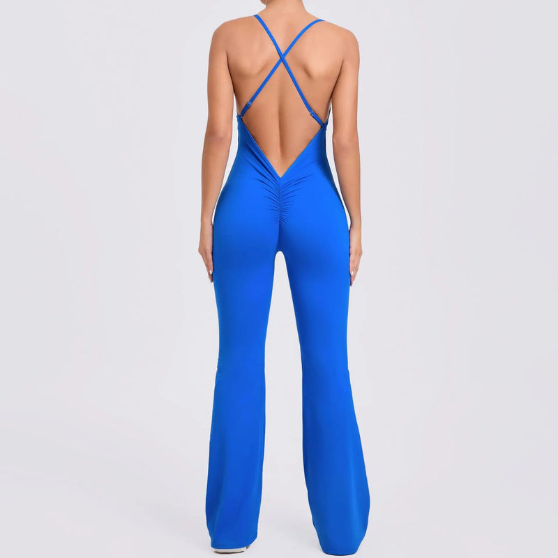 Sleek Noir Flare Jumpsuit