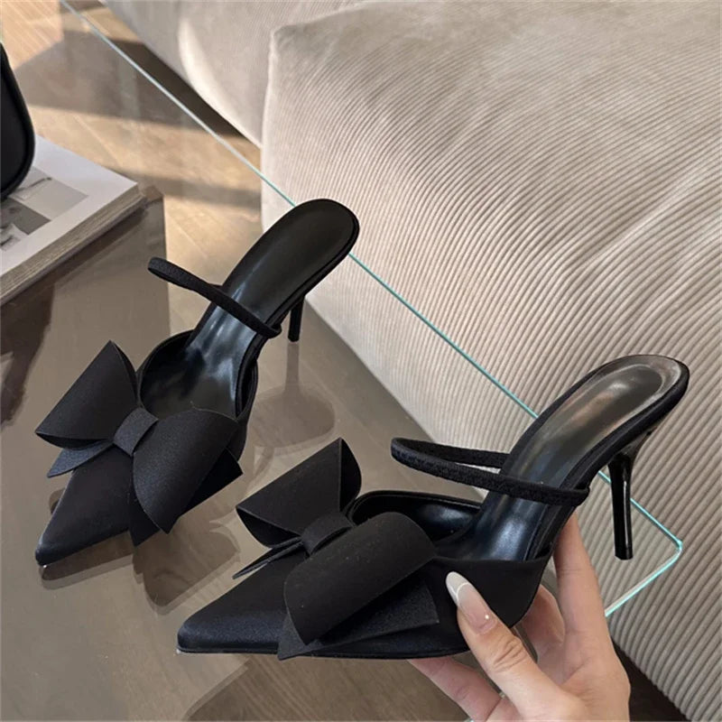 Bow Detail Slip-On Heels