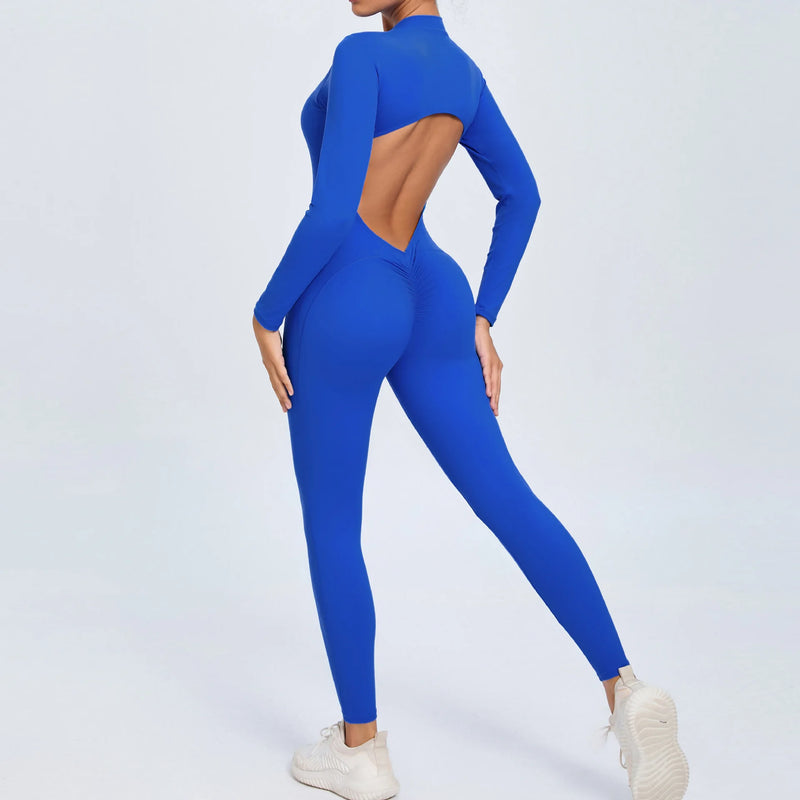 Backless SculptFit Long Sleeve Jumpsuit