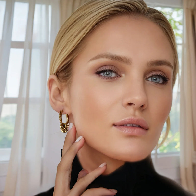 Multilayer Circle Twist Earrings