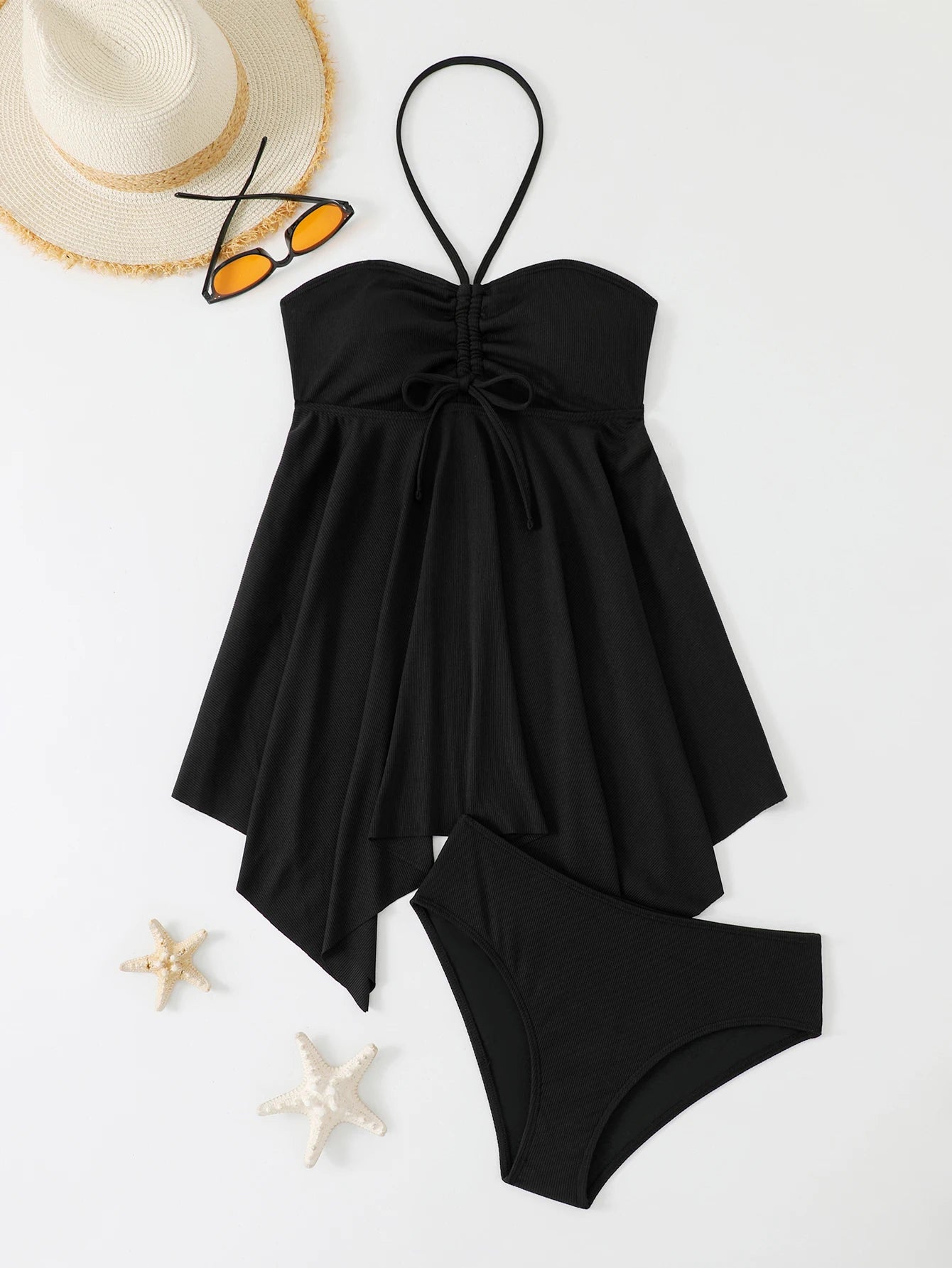 Halter Swimdress with Ruched Detail
