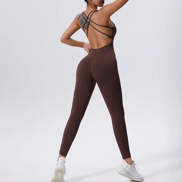 Zipper One-Piece Sportswear for Workout & Yoga