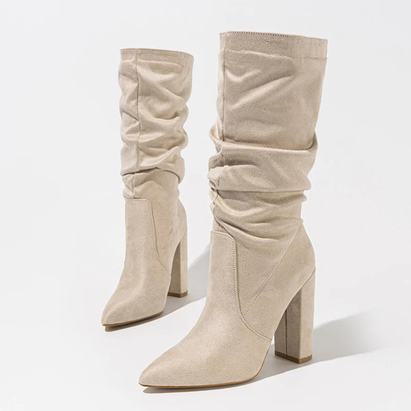 Slouchy Pointed-Toe Boots