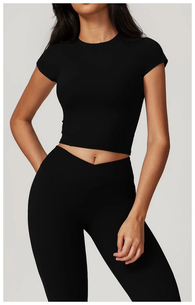 Short Sleeve Workout Crop Top