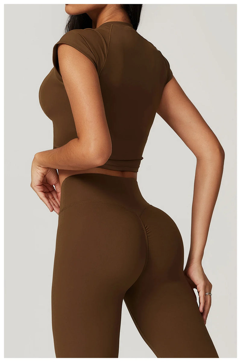 Short Sleeve Workout Crop Top