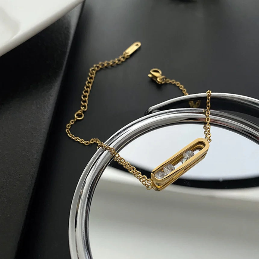 Dainty Bar Crystal Bracelet
