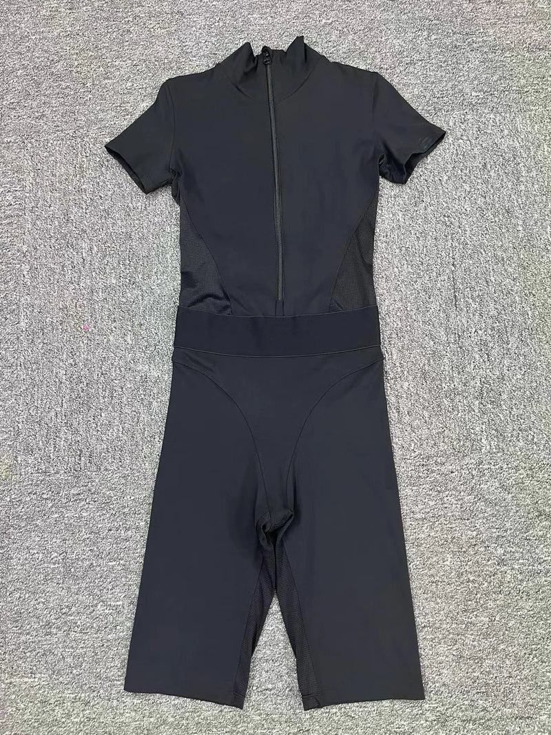 Short Sleeve Workout Jumpsuit
