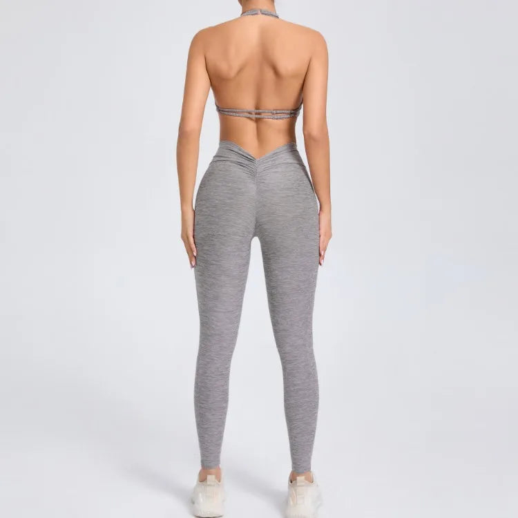 Halter & Ruched Leggings Workout Set