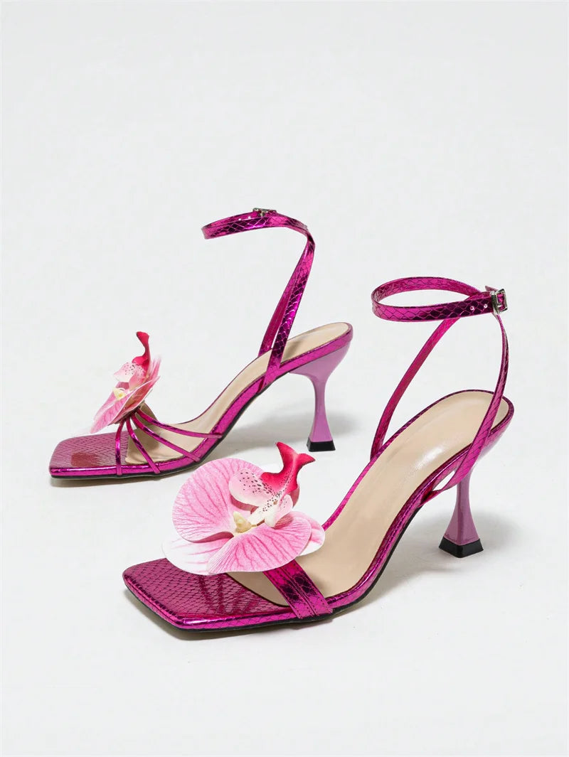 Orchid Embellished Strappy Heels