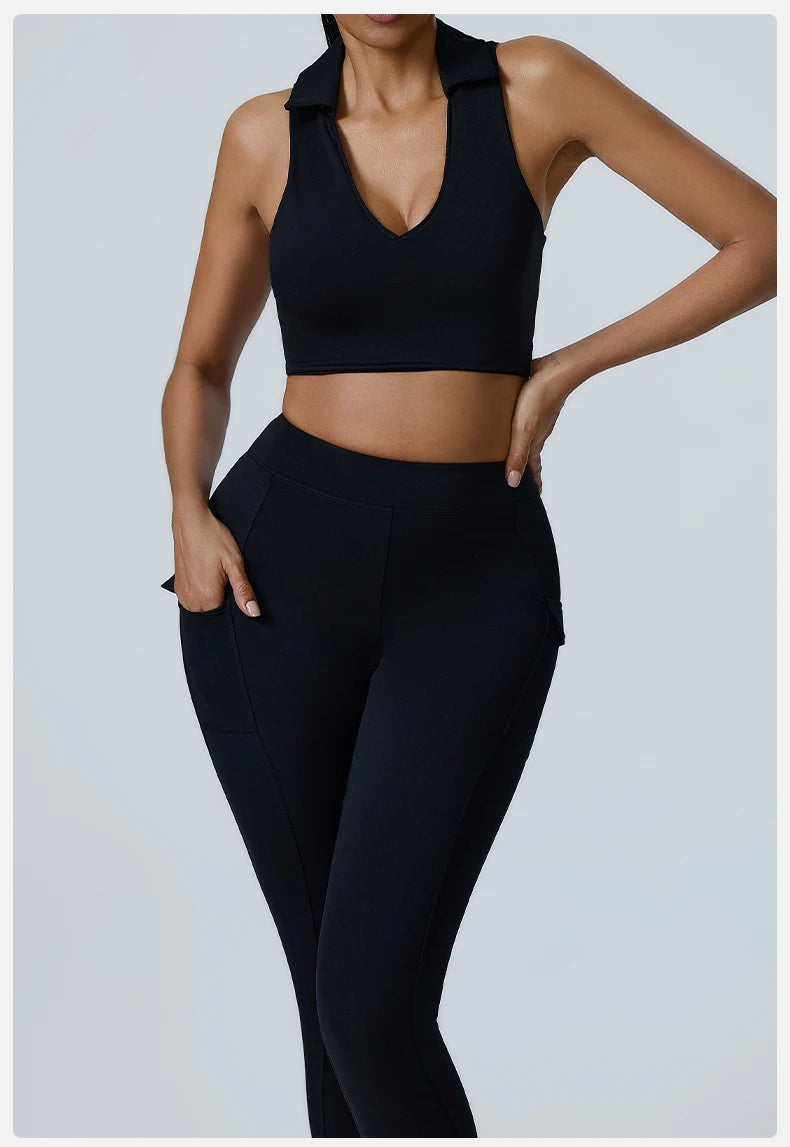 Polo Halter & Cargo Leggings Workout Set