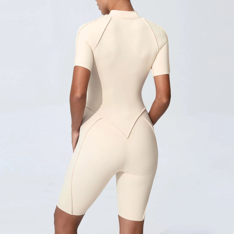 Short-Sleeve Zip Romper