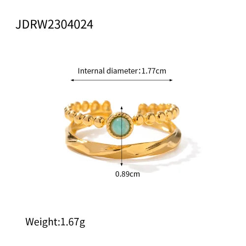 Boho Gemstone Statement Ring Set
