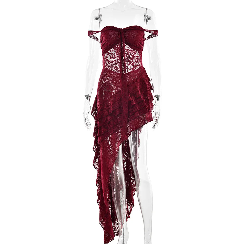 Off-Shoulder Ruffled Mini Dress