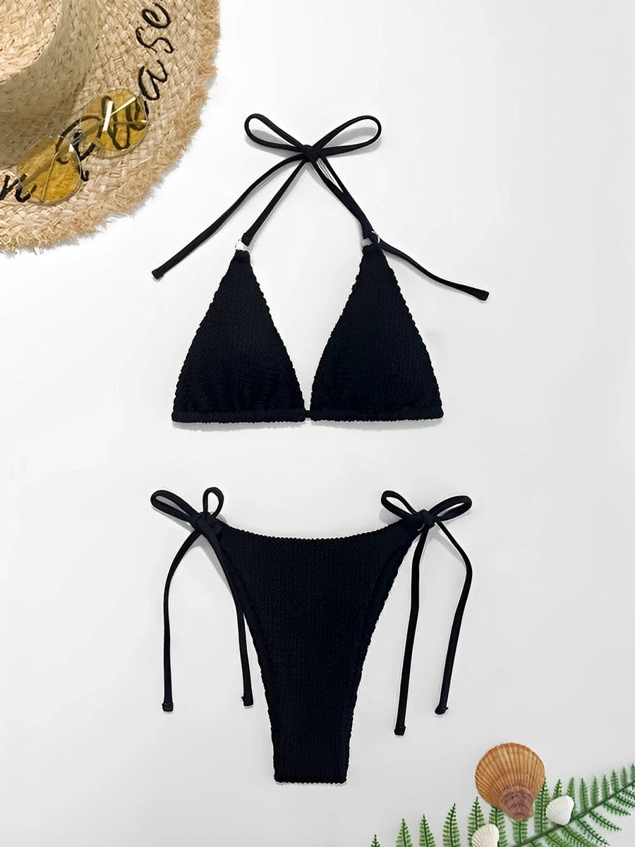 Crisscross Tie Bikini Set