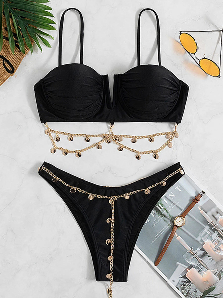 Luxury Chain Accent Bikini Set