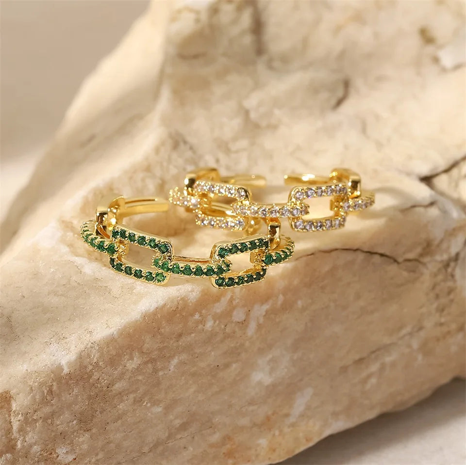 Crystal Link Band Ring