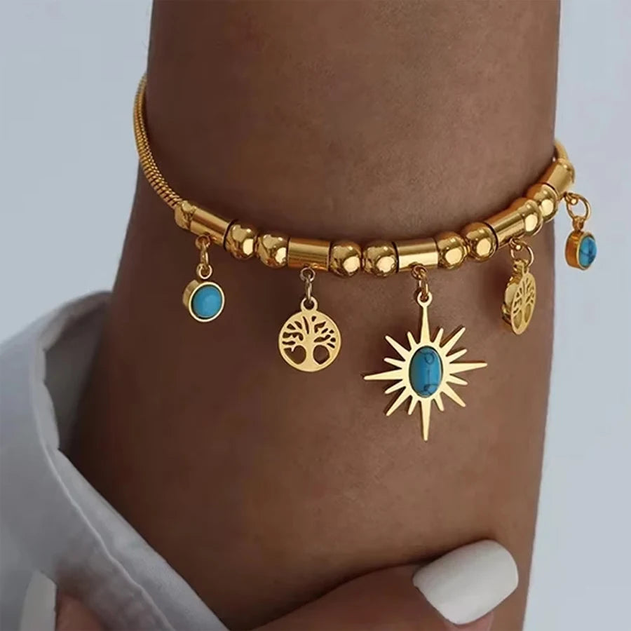 Gold & Turquoise Charm Set