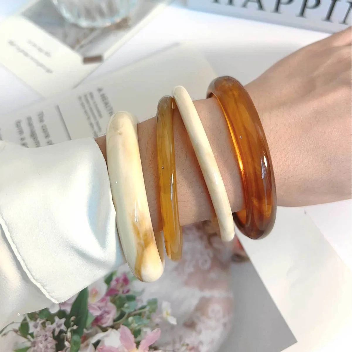 Resin Bangle Bracelet Set