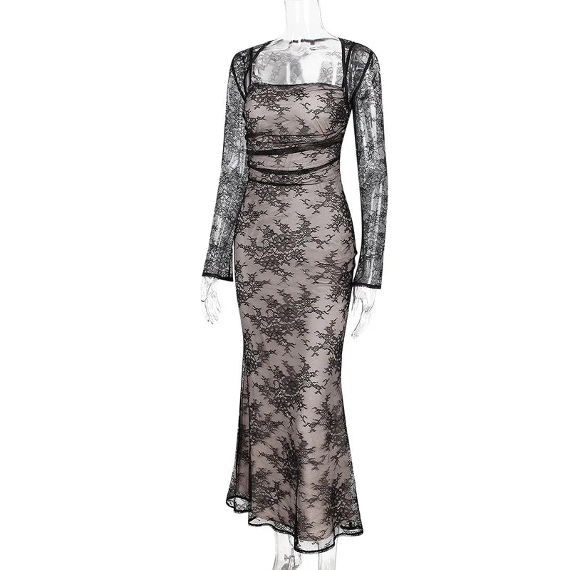 Long Sleeve Lace Maxi Dress