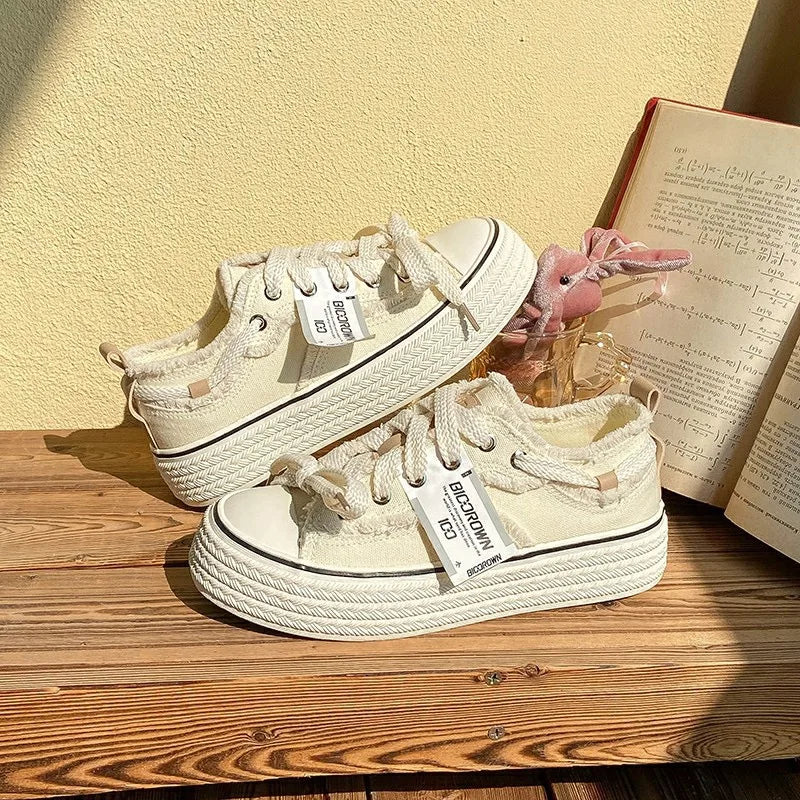 Vintage Canvas Platform Sneakers