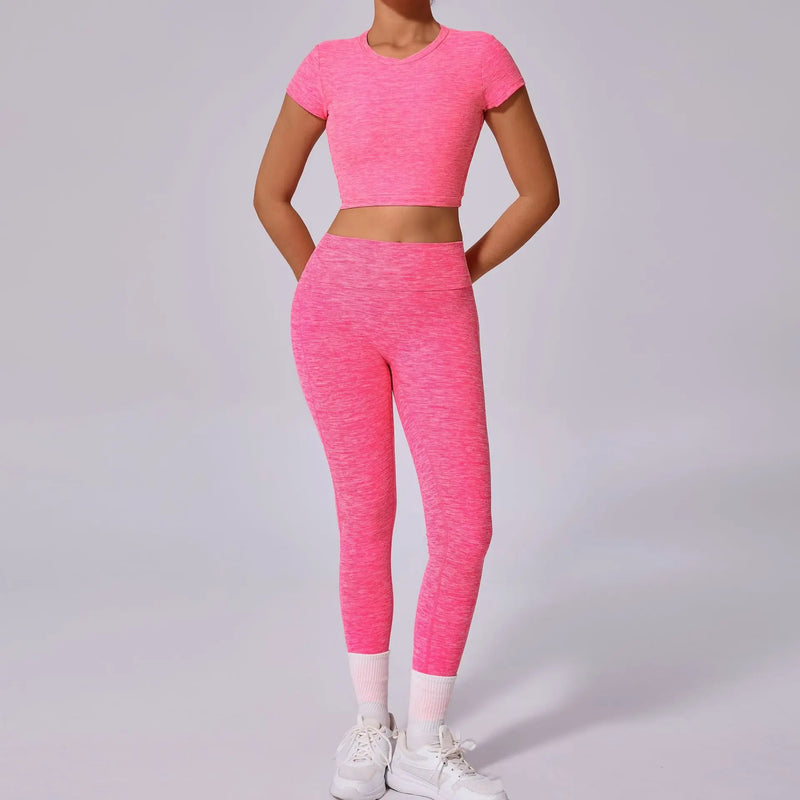 Open Back Crop Top & Leggings Workout Set