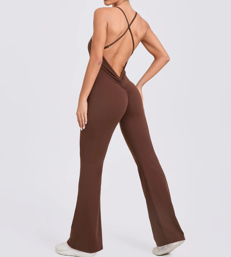 Sleek Noir Flare Jumpsuit