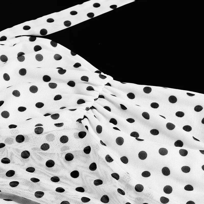 White Dotted Long Dress