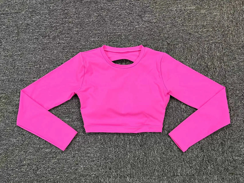 Open Back Long Sleeve & Ruched Leggings Set