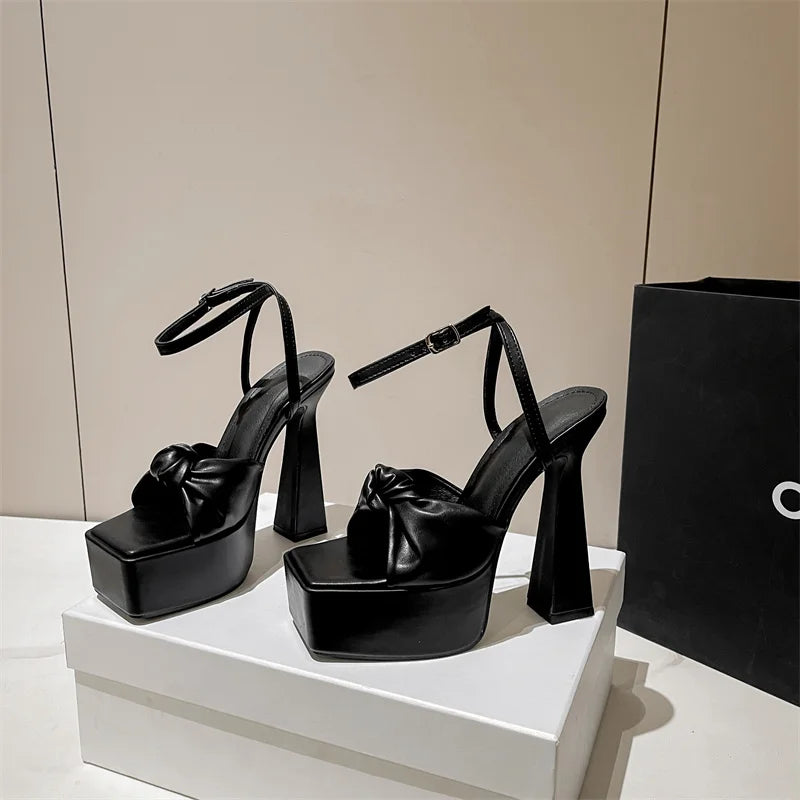 Knot-Detail Platform Heels