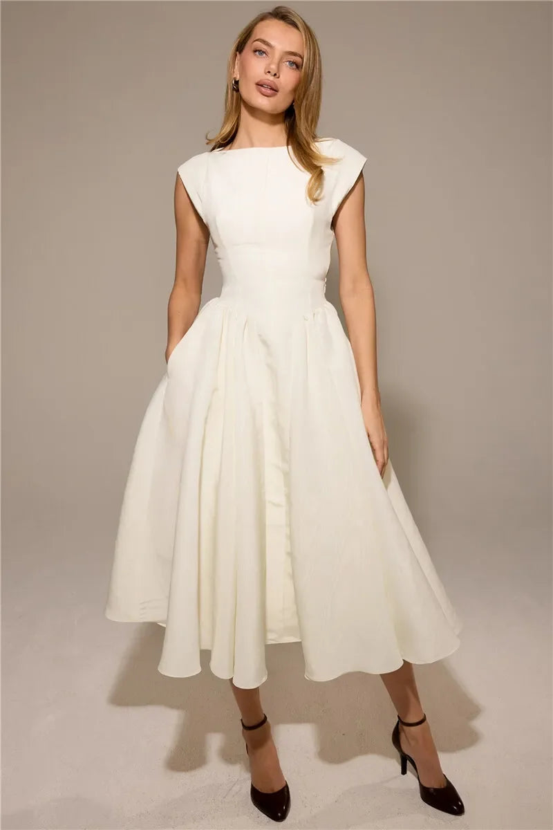 Elegant Midi A-Line Dress