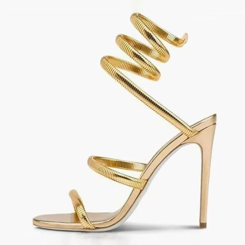 Spiral Strap Stiletto Heels