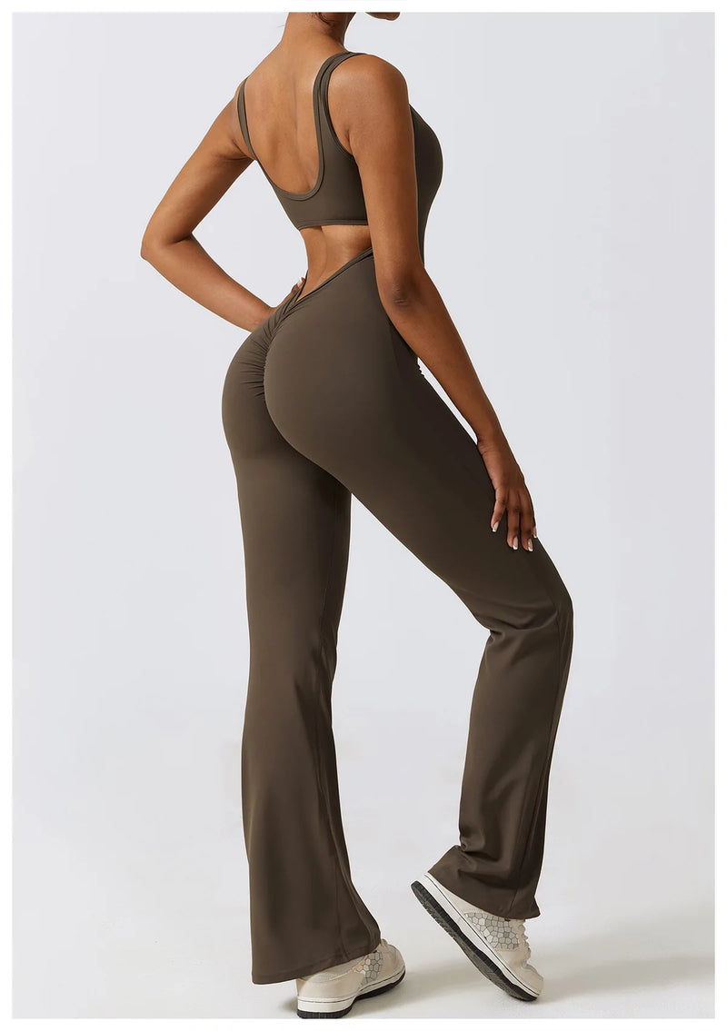 Flare Leg Active Jumpsuit