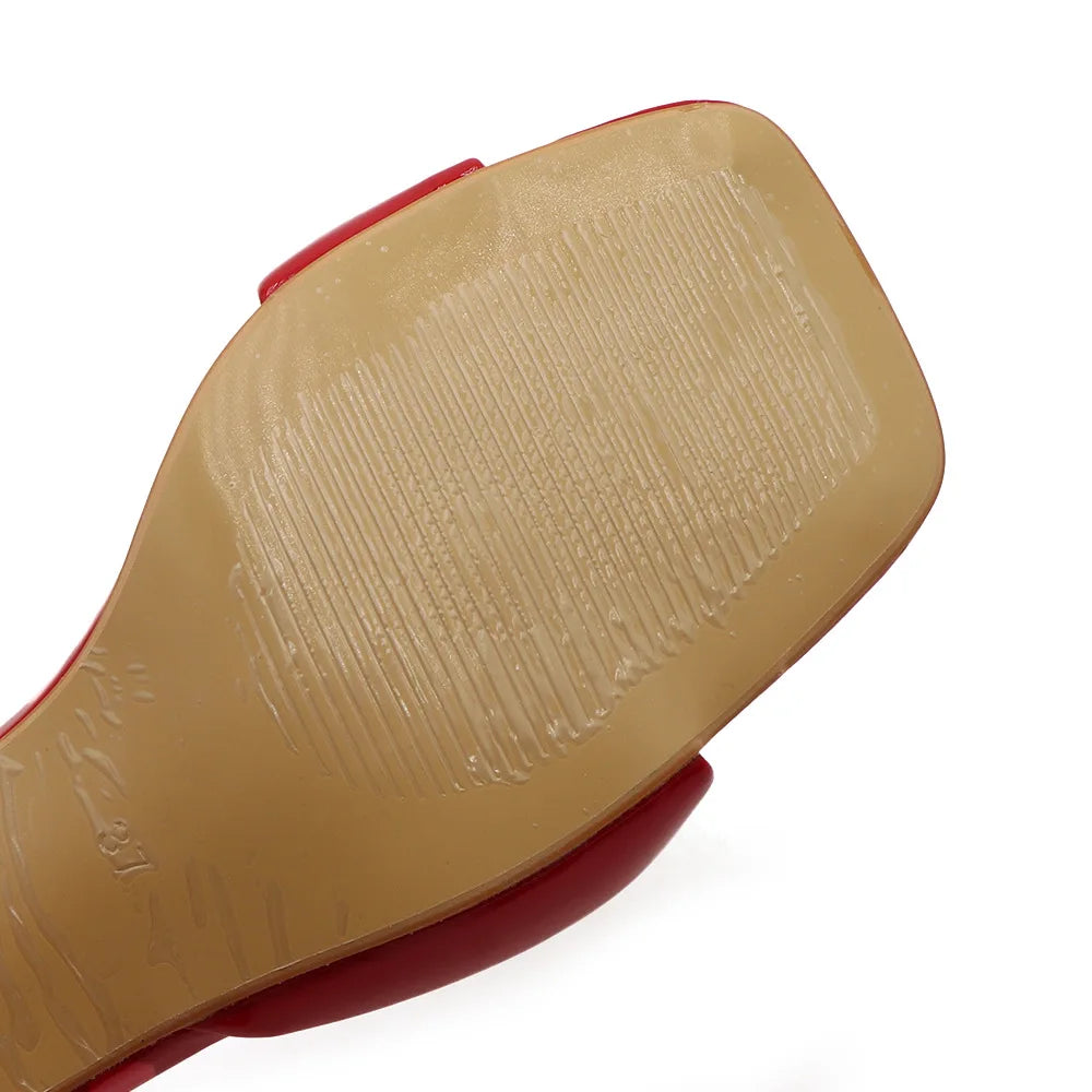 Square Toe Slip-On Heels