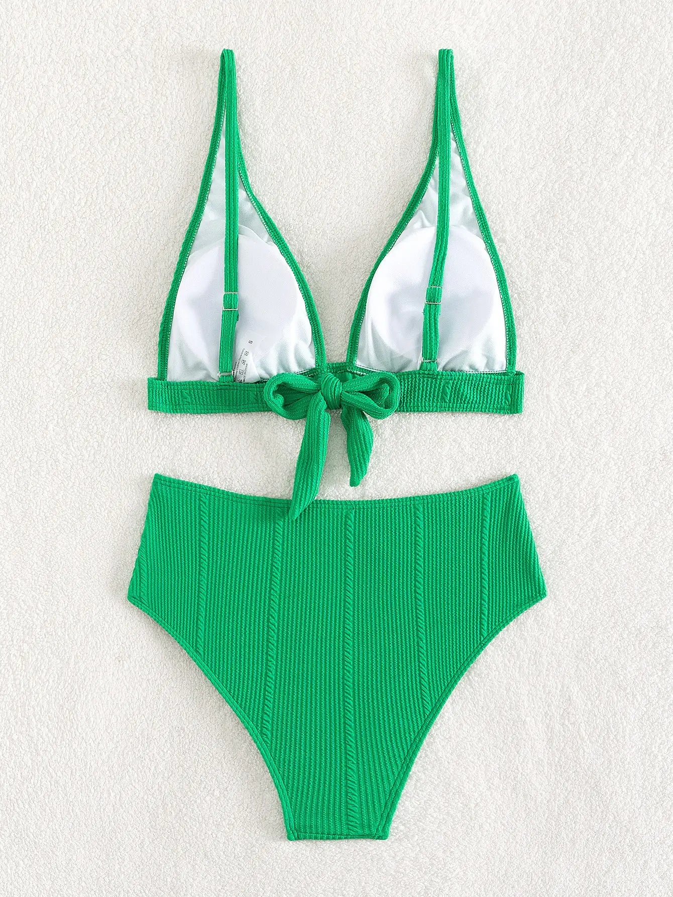 Textured High Waist Bikini Set
