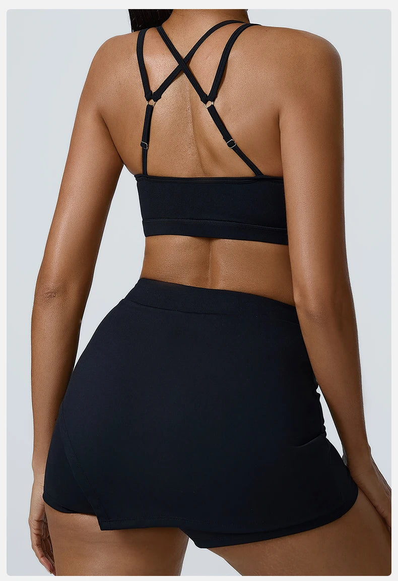 Ruched High-Waisted Athletic Skirt