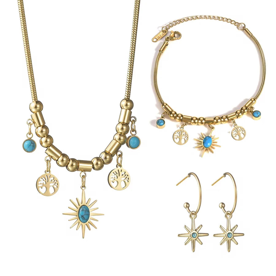 Gold & Turquoise Charm Set