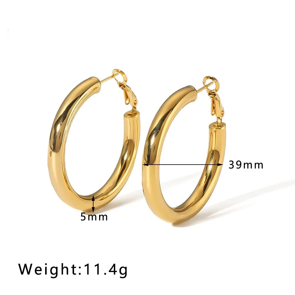 Chunky Classic Hoop Earrings