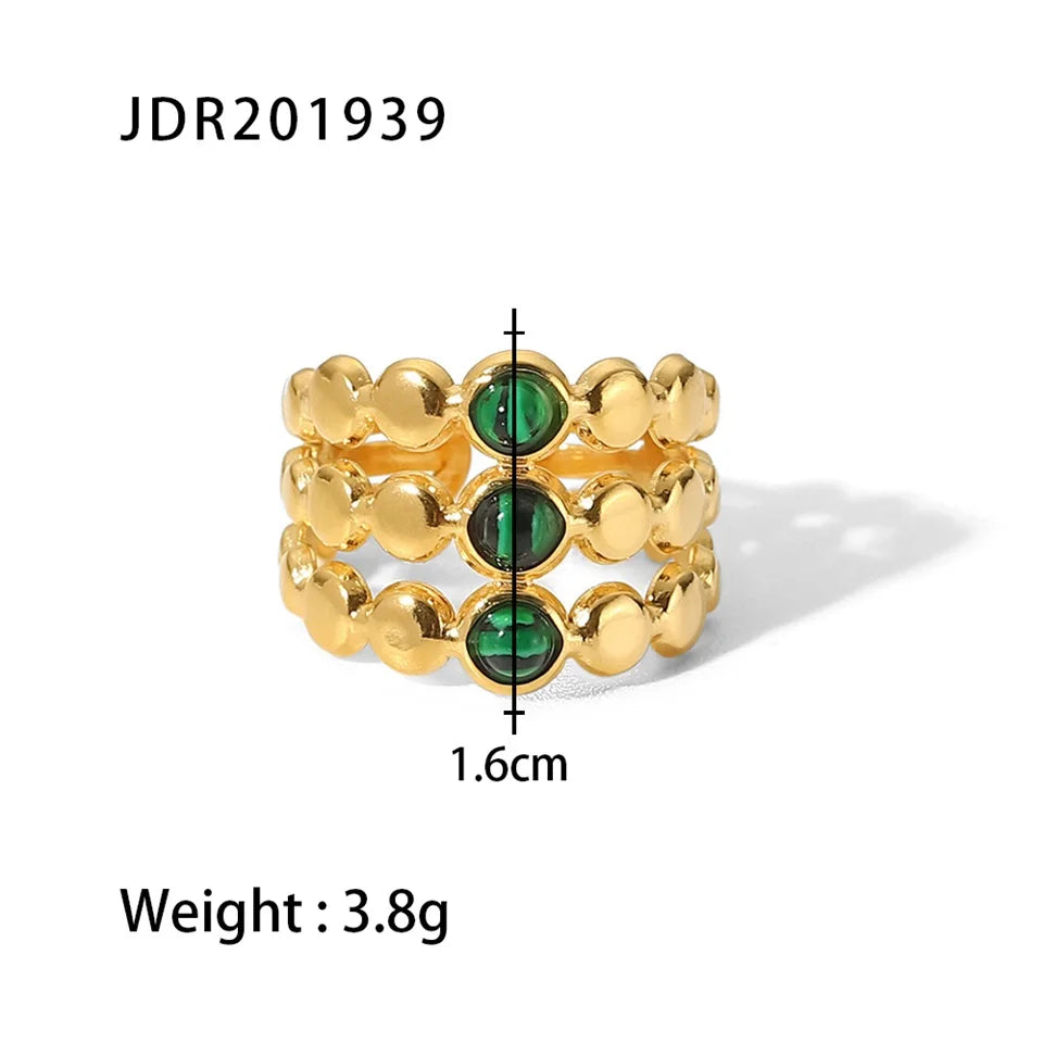 Boho Gemstone Statement Ring Set