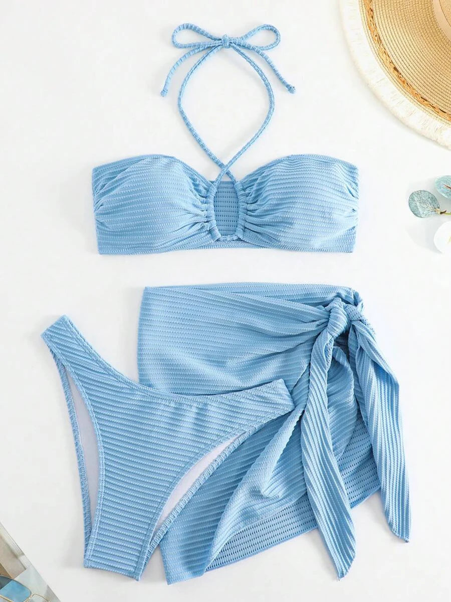 3-Piece Ring Detail Bikini Set
