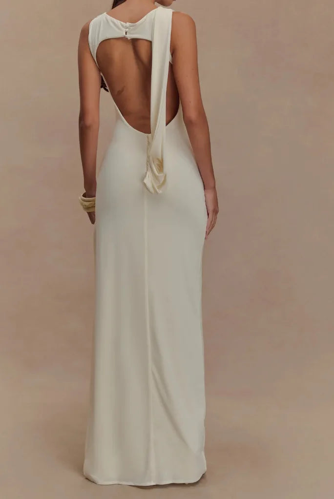 Ruched Sleeveless Maxi Dress