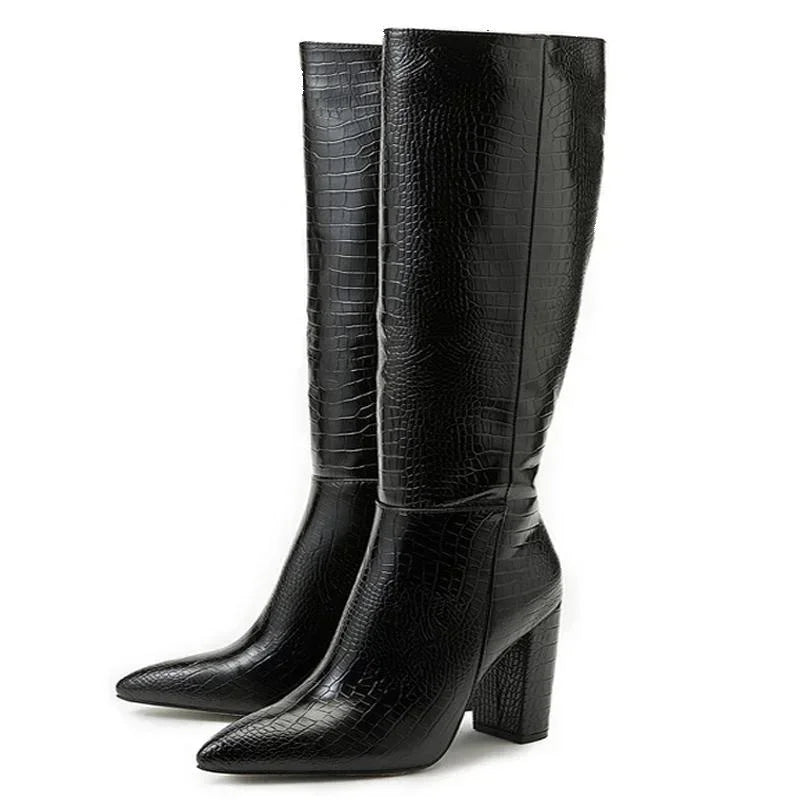 Pointed Toe High Heel Sock Boot