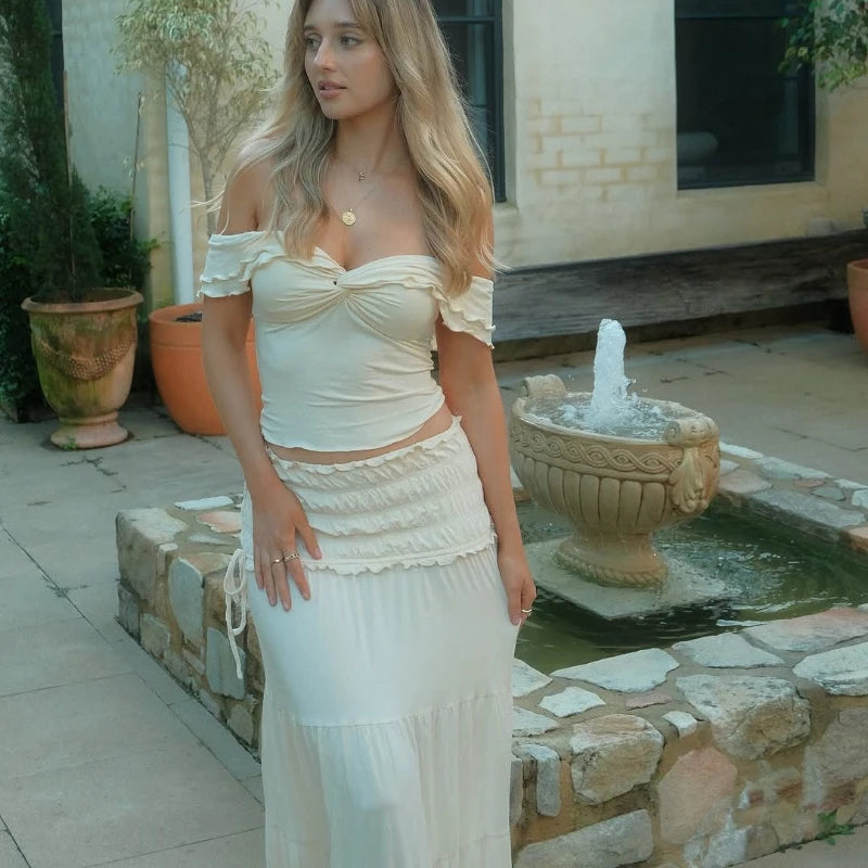 Boho Off-Shoulder Maxi Dress