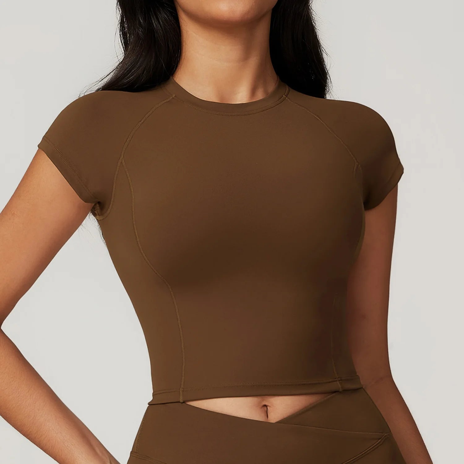 Short Sleeve Workout Crop Top