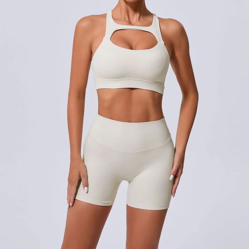 Cut-Out Bra & Shorts Workout Set