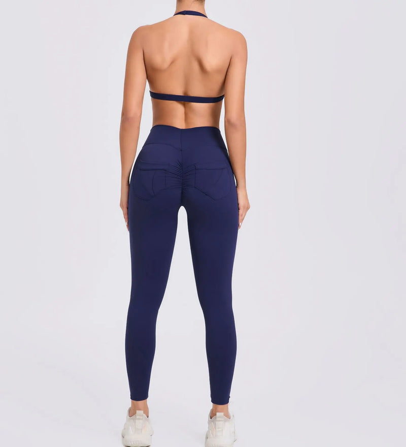 Twist-Front Halter Leggings Set
