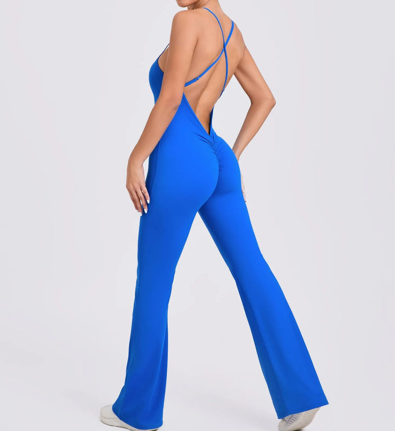 Sleek Noir Flare Jumpsuit